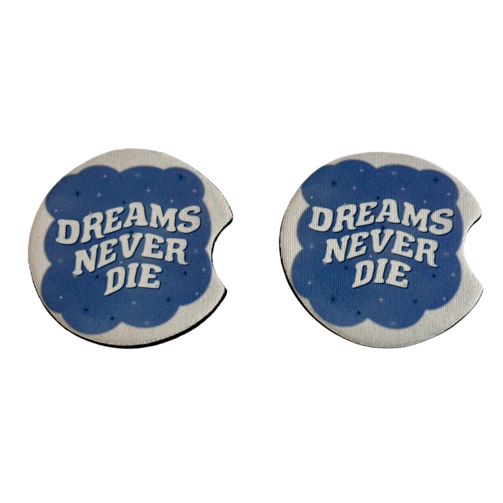 Dreams Never Die Blue Cloud Starry Night Car Cup Neoprene Coaster Set of 2